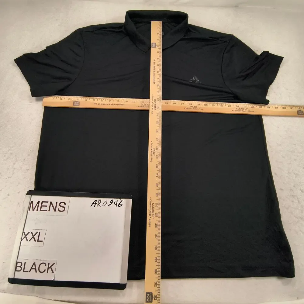 Adidas Casual Short Sleeve Collared Polo Shirt Adult Mens Size 2XL Black